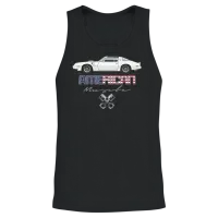 American Muscle Cameo White W Orange Graphics Unisex Tank Top - Black – 2