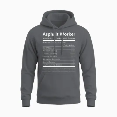 Asphalt Worker T Shirt - Nutritional and Undeniabl Unisex Hoodie - Charcoal