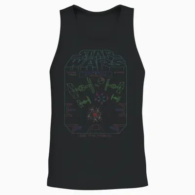 Star Wars Space Fight Vintage Arcade Graphic Unisex Tank Top - Black