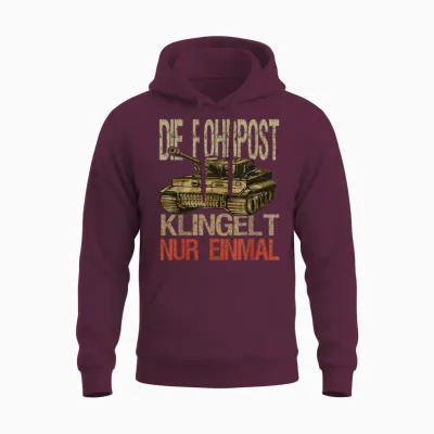 Militär Kampffahrzeuge & Bundeswehr Panzerfahrer Die Rohrpost Klingelt Nur Einmal German Tiger Tank T-Shirt, Black, Short Sleeve, Small, Classic Cut, Double Stitched Hem Unisex Hoodie - Maroon