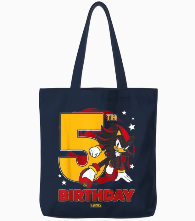 Sonic the Hedgehog 5th Birthday Epic Shadow Big Chest Logo Tote Bags in Navy