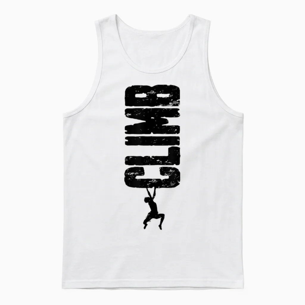 Klettern Klettern Bouldern Vintage Vertikale Kletterer Junge Unisex Tank Top in White