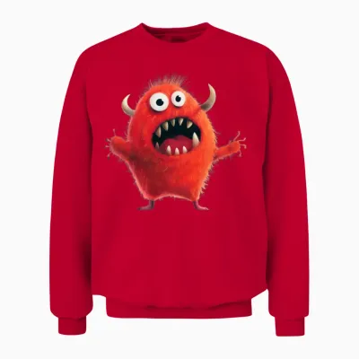 Funny Monster Unisex Sweatshirt - Red