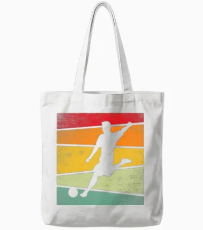 Soccer Retro Tote Bags - White