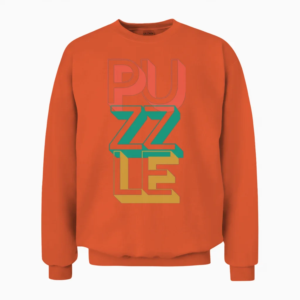 Retro Puzzle Unisex Sweatshirt in Orange