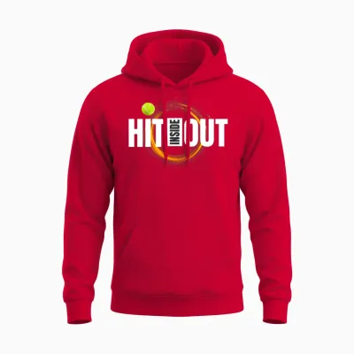 Tennis Hit Inside-Out Unisex Hoodie - Red