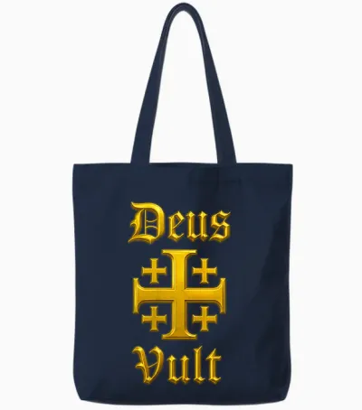 Deus Vult - Jerusalemkreuz - Katholischer Ritter Tote Bags - Navy