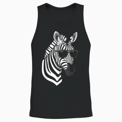 Funny Zebra Shirt Women Boys Mens Animal Print Clothin Zebra Unisex Tank Top - Black