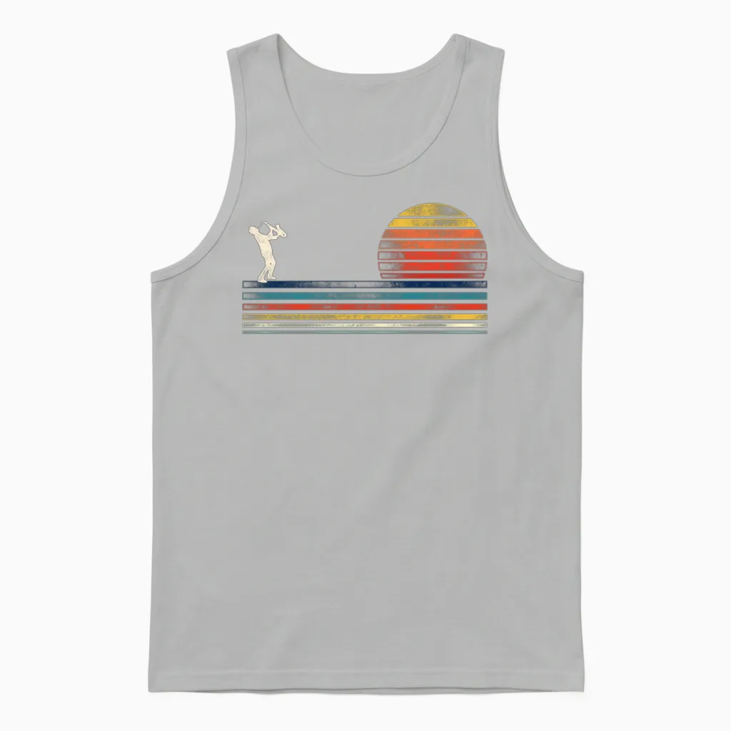 Saxophone Retro Vintage Unisex Tank Top - Ash
