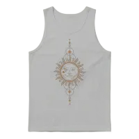Boho Gold Sun Moon and Star Celestial Unisex Tank Top - Ash – 1