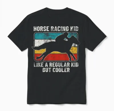 Horse Racing Kid Horse Racing Unisex T-Shirt - Black