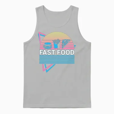 Fast Food Retro Unisex Tank Top - Ash