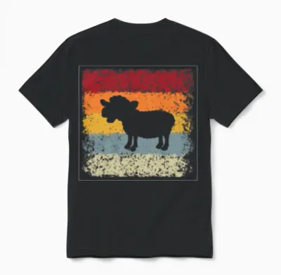 Sheep Retro Unisex T-Shirt - Black