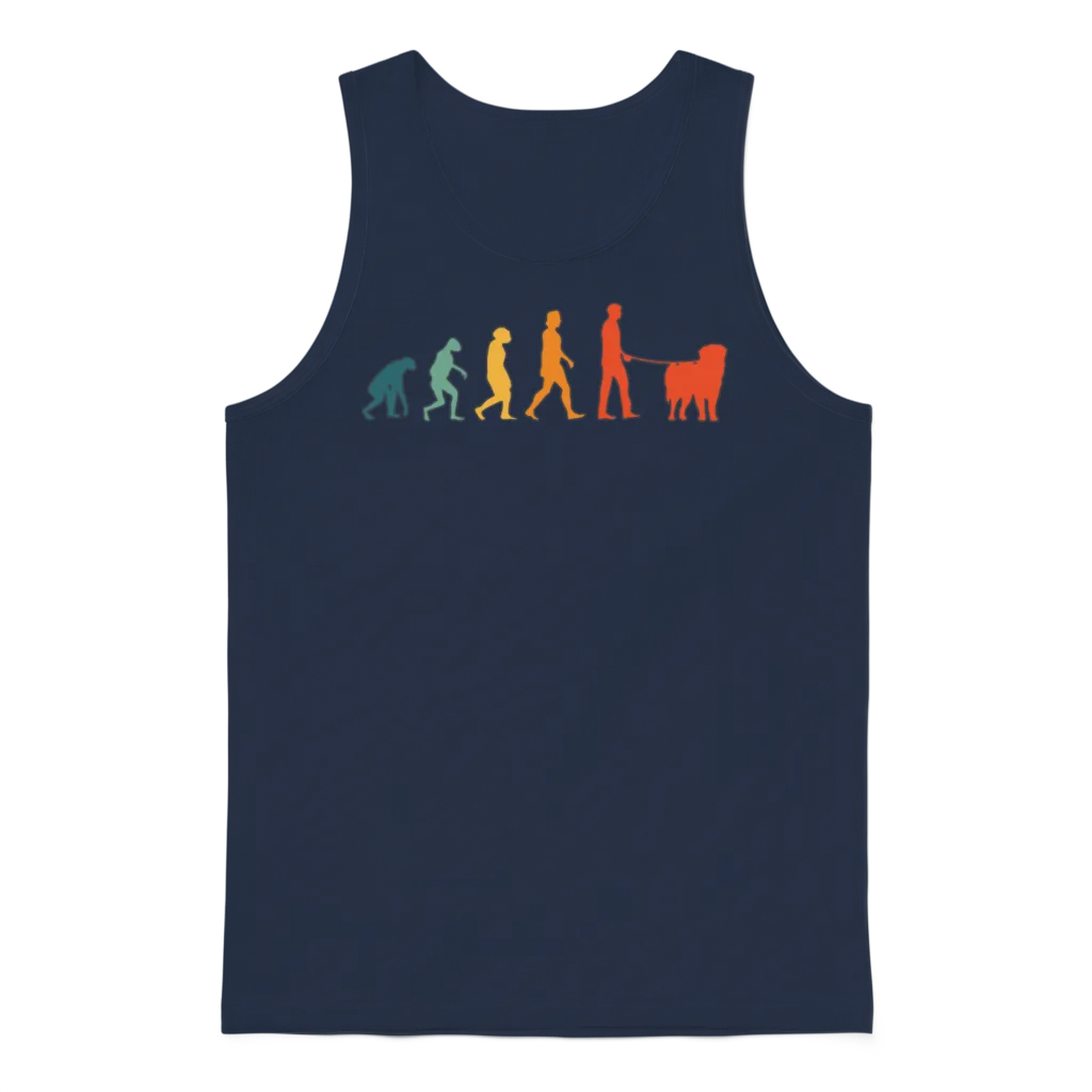 Leonberger Evolution Retro Unisex Tank Top - Navy