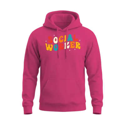 Social Worker Retro Unisex Hoodie - Heliconia