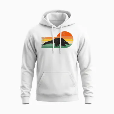 Pangolin Vintage Retro Style Unisex Hoodie - White