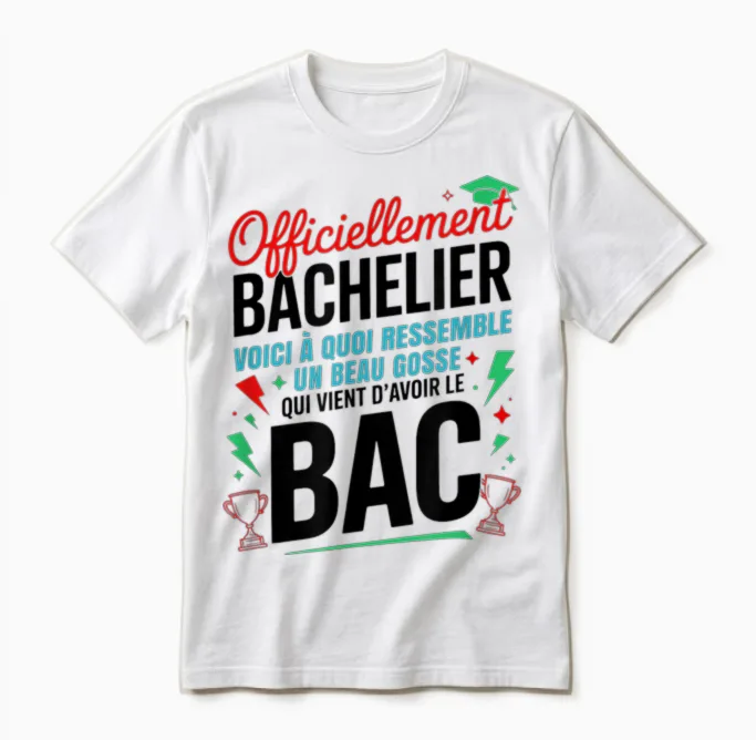 Bac 2025 Bachelor 2026 Baccalaureate Congratulations Bac Humor Unisex T-Shirt in White
