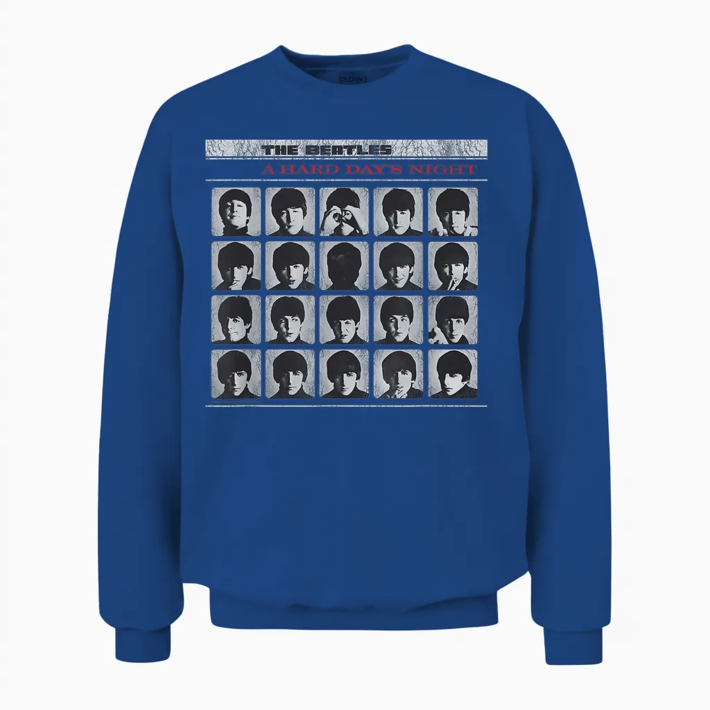 Offizielles the Beatles a Hard Day's Night Band Album Cover Unisex Sweatshirt in Royal
