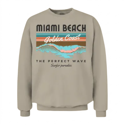 Retro Miami Beach Unisex Sweatshirt - Sand
