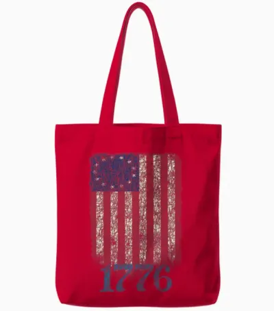 Betsy Ross 4th of July American Flag 1776 Retro Tote Bags - Red