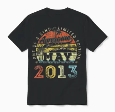13 Limited Edition 2013 One of a Kind Mai 13. Geburtstag Unisex T-Shirt - Black