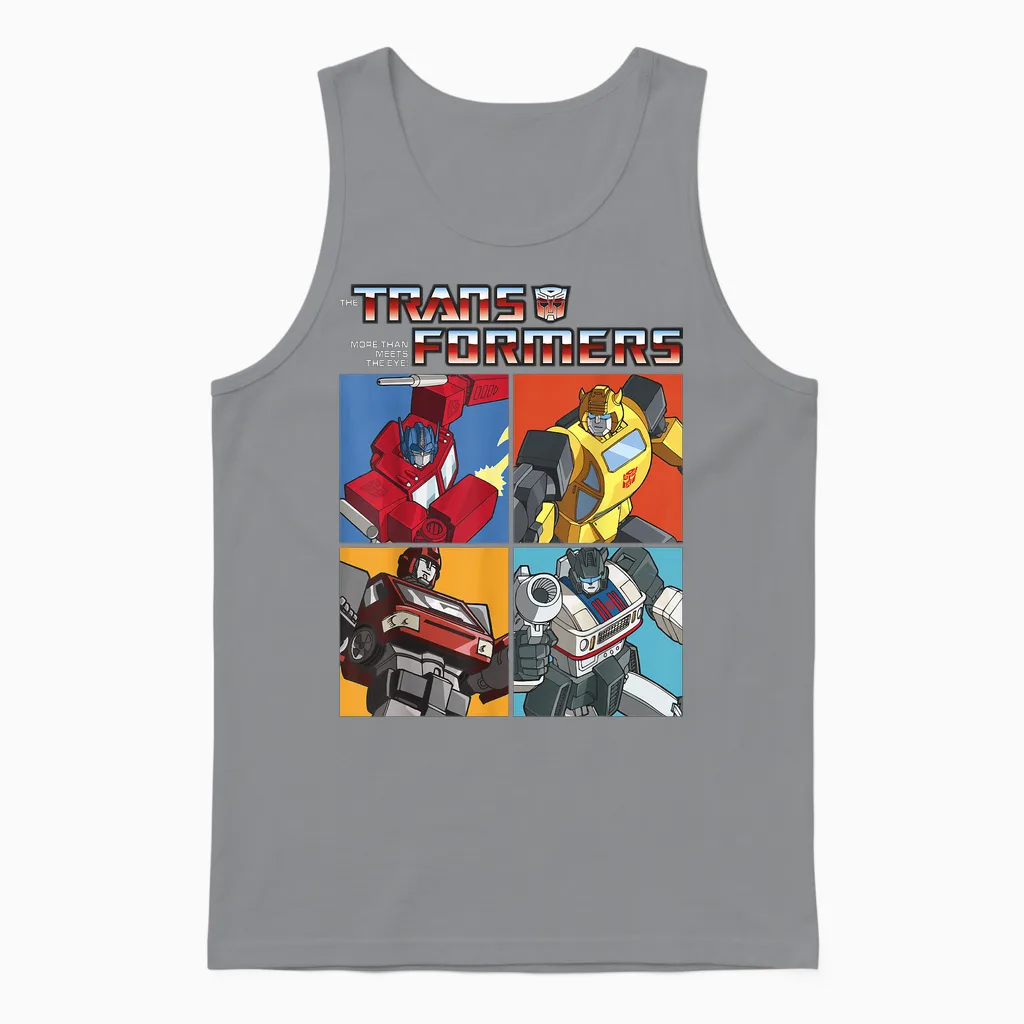 Transformers Retro Autobots Box Up Logo Unisex Tank Top in Sport Grey