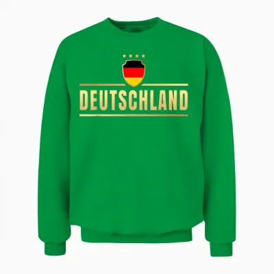 Germany Jersey Retro Boys Germany T-Shirt, Black Unisex Sweatshirt - Irish Green