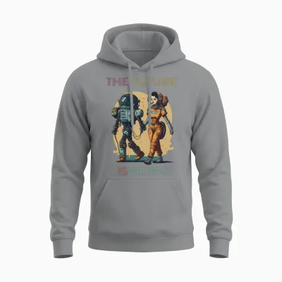 The Future Is Retro Unisex Hoodie - Sport Grey
