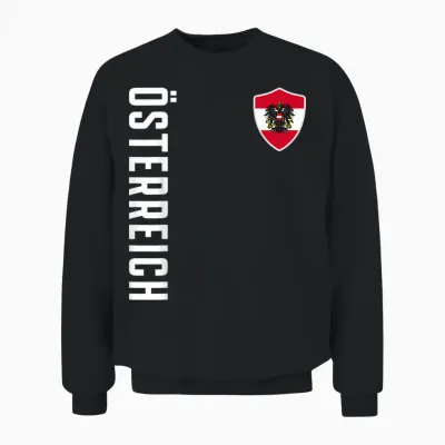 österreich Flagge Adler Fan Austria Wappen Patriotisches Unisex Sweatshirt - Black
