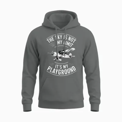 Funny Pilot the Sky Is Not My Limit It's My Playground T-Shirt, Black, S Unisex Hoodie - Graphite Heather