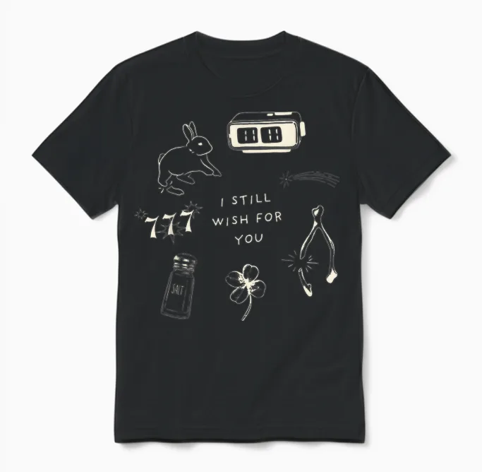 Wishbone - Eleven Eleven Graphic - Lucky Charm Collage Unisex T-Shirt in Black