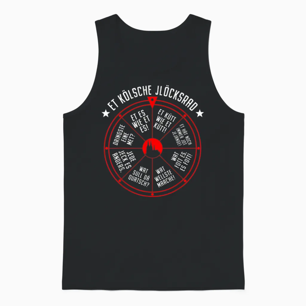 Cologne Lucky Wheel Et Kölsche Jlöcksrad Et Kütt Cologne Carnival T-Shirt, Black Unisex Tank Top in Black