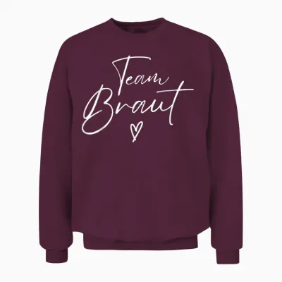 Jga Bride Team Bride Stag Night Subtle Heart Unisex Sweatshirt - Maroon