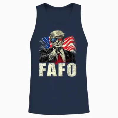 Funny Fafo Trump Fafo American Usa Unisex Tank Top - Navy