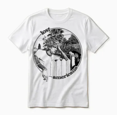 Official Mgk Lost Americana Fence Photo Unisex T-Shirt - White