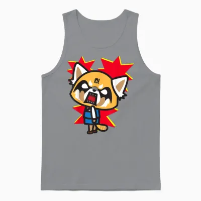 Aggretsuko Rage Face Unisex Tank Top - Sport Grey
