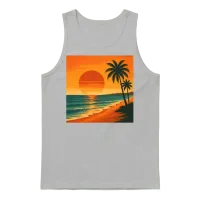 Retro Vintage Sunset Summer & Beach Unisex Tank Top - Ash – 1