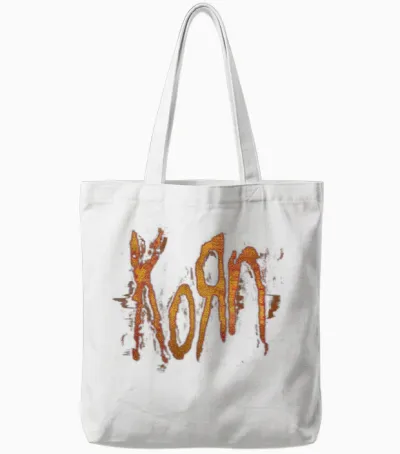 Korn Fire-Logo Tote Bags - White