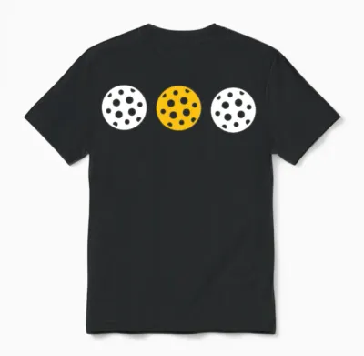 Pickle Ball Gift - 3 Ball Pickleball Unisex T-Shirt - Black