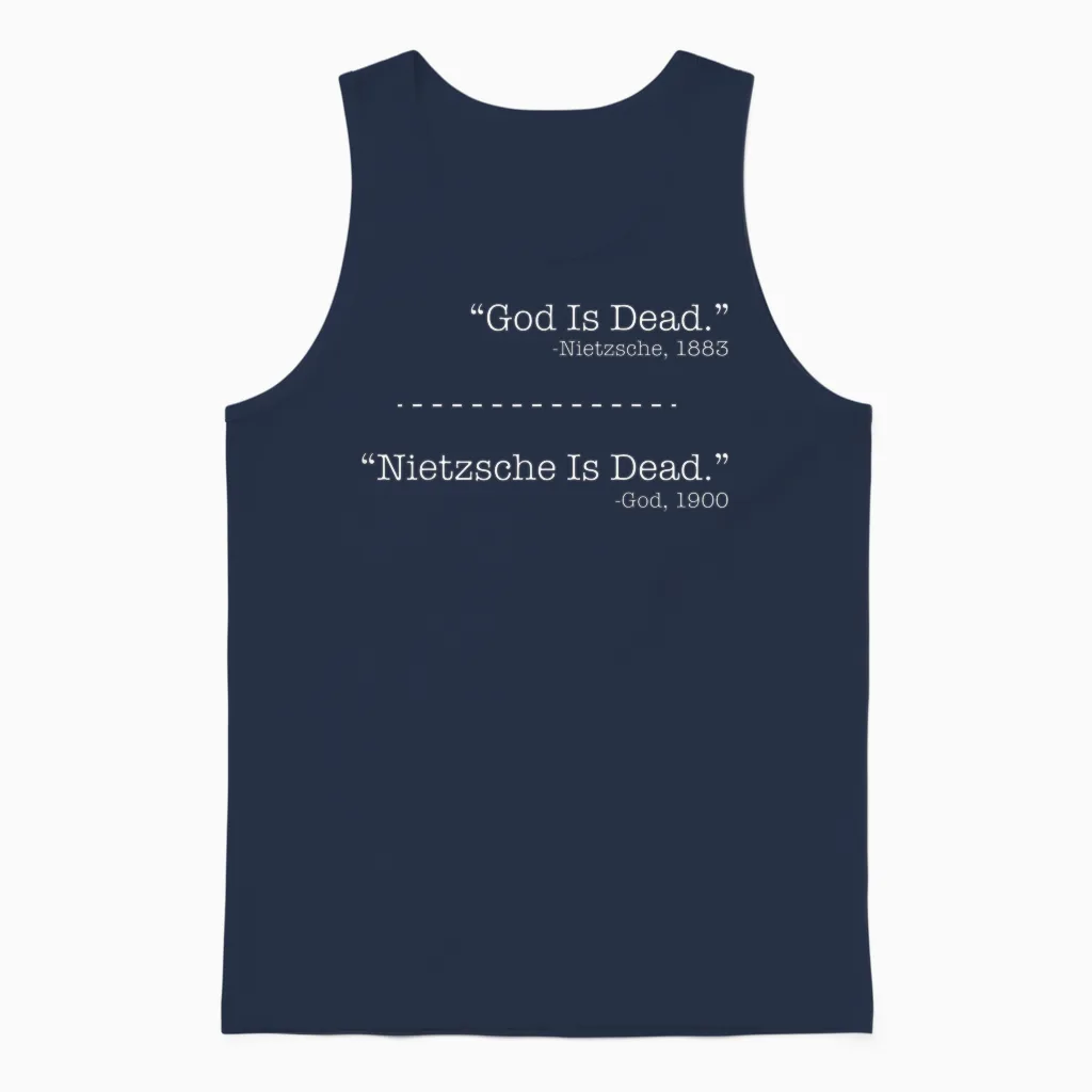 Philosophie Theorie Friedrich Nietzsche Gott Ist Tot -Nietzsche Unisex Tank Top in Navy