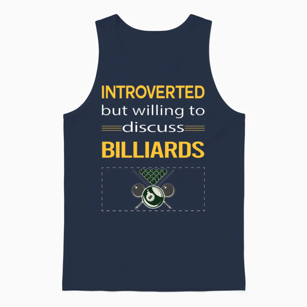 Funny Introverted Billiards Unisex Tank Top in Navy