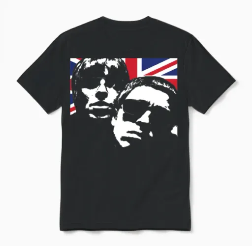 Oasis Band Liam & Noel Reformed Unisex T-Shirt in Black