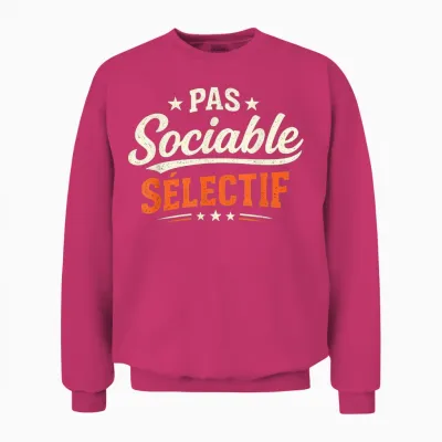 Men's Gift Humour Original Funny Not Sociable Selective Unisex Sweatshirt - Heliconia