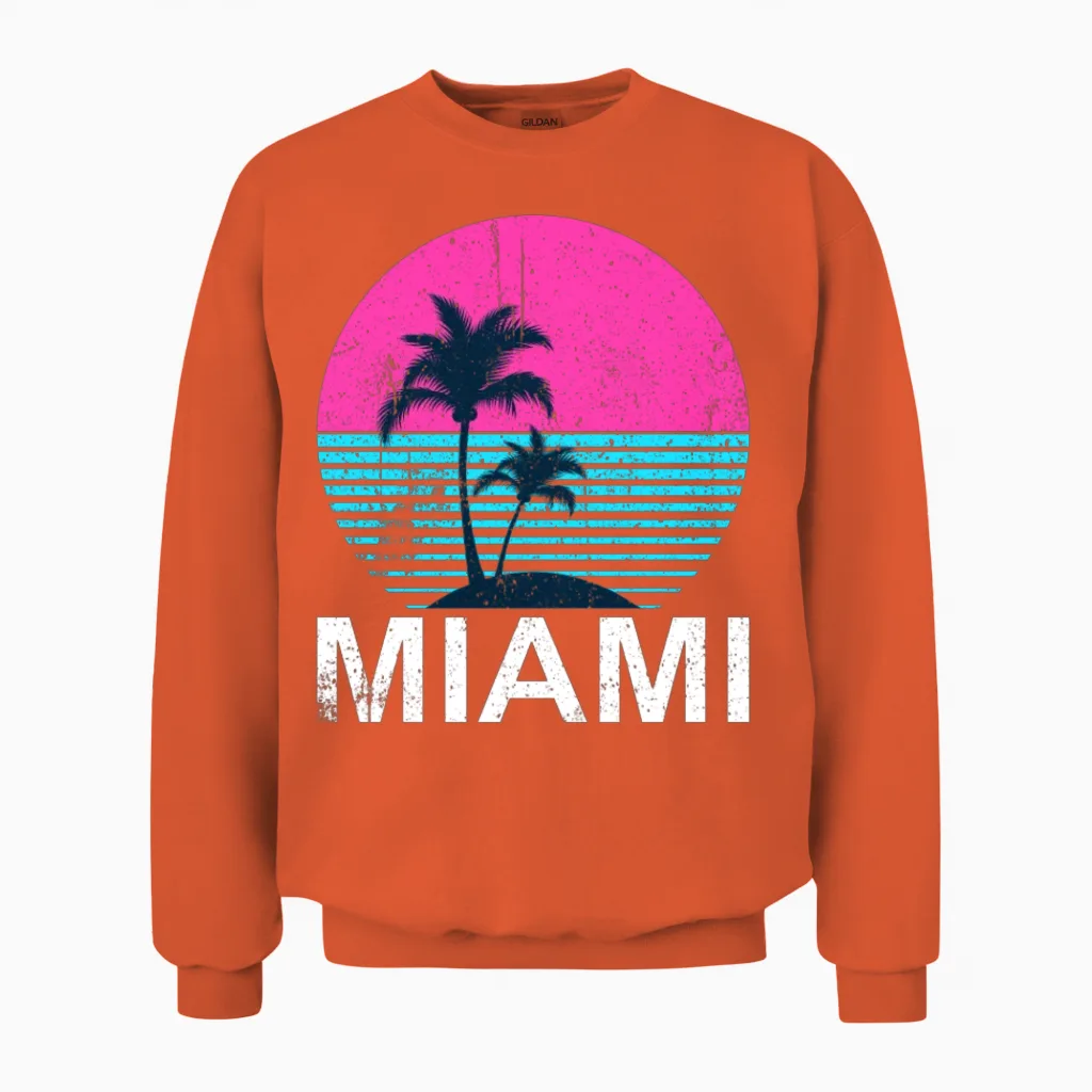 Miami Beach Summer & Gift Unisex Sweatshirt in Orange