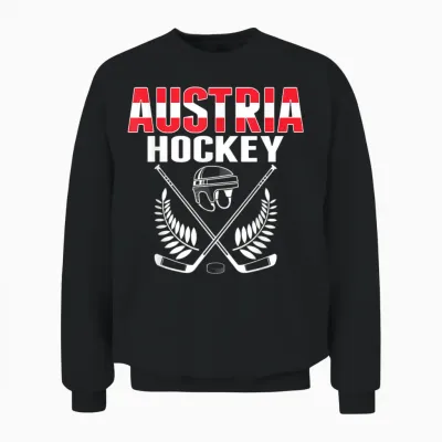 österreich Eishockey Fan Trikot österreich Hockey Team Supporter Unisex Sweatshirt - Black