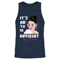 It's Ok to Be Different Vitiligo Awareness Unisex Tank Top - Navy – 2