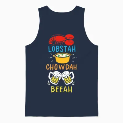 Funny Lobster Chowder Beer Boston Accent Gift Unisex Tank Top - Navy