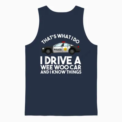 Cute Policeman Car Driver Humor Lovers Pun Designs Funny Police Officer Gift for Cop Law Enforcement Unisex-Adults T-Shirt Black Medium Unisex Tank Top - Navy