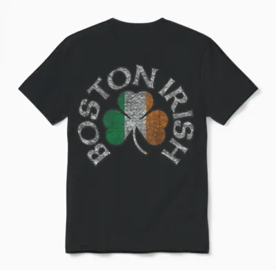 Boston Irish Shamrock Flag Clothing Unisex T-Shirt - Black