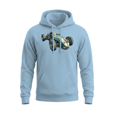 Vintage Retro Race Car Unisex Hoodie - Light Blue